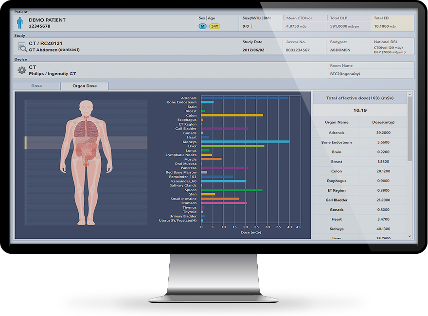 INFINITT PACS · Dose and quality management · 1